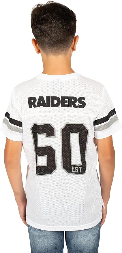 Ultra Game NFL Las Vegas Raiders Youth Mesh Vintage Jersey Tee Shirt|Las Vegas Raiders