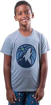 Ultra Game NBA Official Youth 2 Piece T-Shirt & Lounge Pants Pajama Set, Minnesota Timberwolves, Boys Sizes|Minnesota Timberwolves