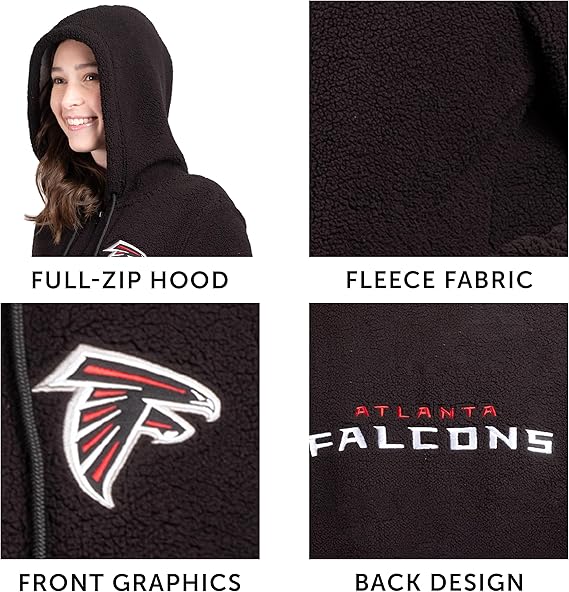 NFL Official Women's Full Zip Super Soft Sherpa Hoodie Sweatshirt Jacket - Warm Fleece Blend|Philadelphia Eagles