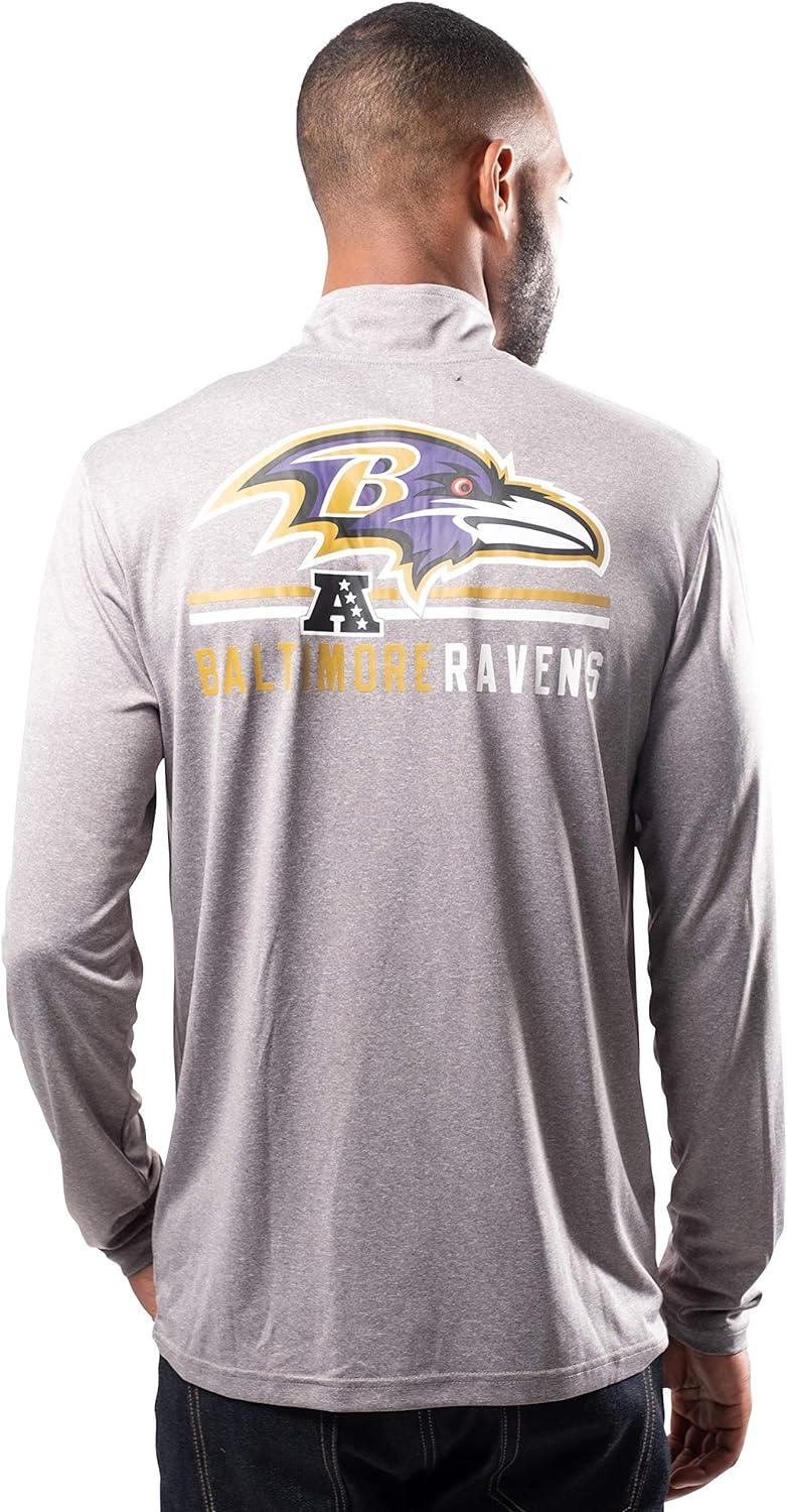 Ultra Game NFL Baltimore Ravens Mens Super Soft Quarter Zip Long Sleeve T-Shirt|Baltimore Ravens - UltraGameShop