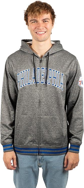 Ultra Game NBA Philadelphia 76ers Men's MVP Super Soft Full Zip Hoodie Sweatshirt|Philadelphia 76ers - UltraGameShop