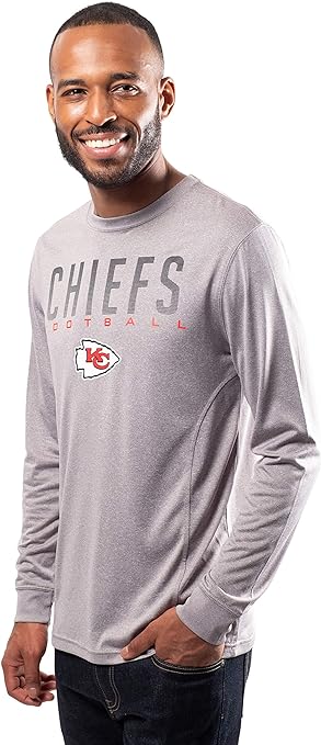 Ultra Game NFL Kansas City Chiefs Mens Active Quick Dry Long Sleeve T-Shirt|Kansas City Chiefs - UltraGameShop