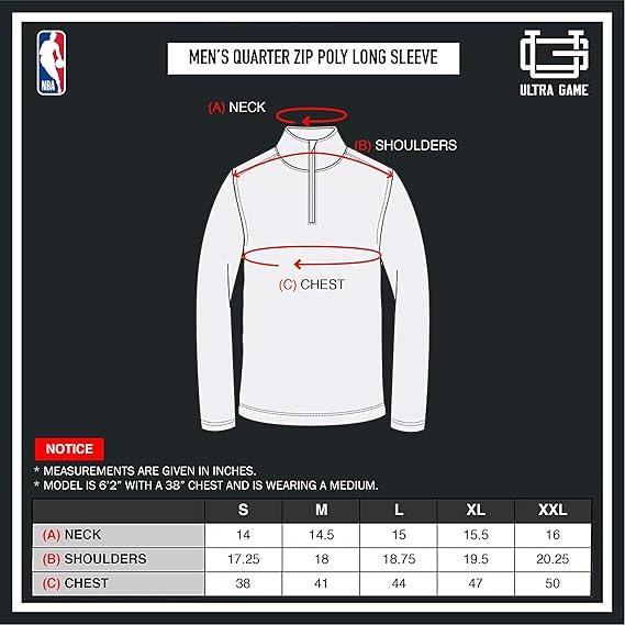 Ultra Game NBA Philadelphia 76ers Men's Quarter Zip Long Sleeve Pullover T-Shirt|Philadelphia 76ers - UltraGameShop