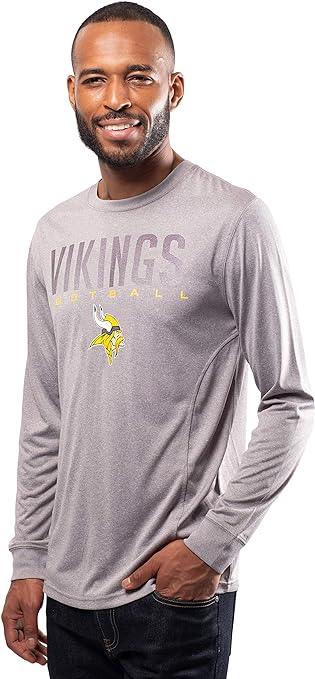 Ultra Game NFL Minnesota Vikings Mens Active Quick Dry Long Sleeve T-Shirt|Minnesota Vikings - UltraGameShop