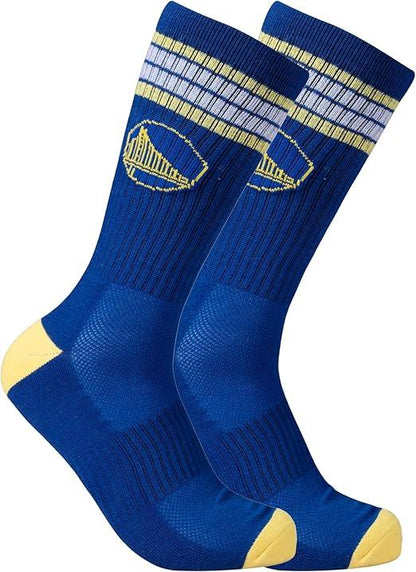 Ultra Game NBA Official Men’s Athletic Cushioned Secure Fit Team Crew Socks - 3 Pack - Unisex, Golden State Warriors, Assorted, M6-12|Golden State Warriors