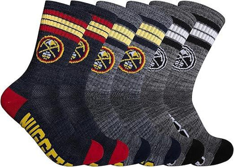 Ultra Game NBA Denver Nuggets Boys Athletic Cushioned Secure Fit Team Crew Socks|Denver Nuggets - UltraGameShop