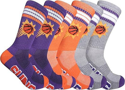 Ultra Game NBA Men's Phoenix Suns Cushioned Secure Fit Team Crew Socks - 3 Pack| Phoenix Suns - UltraGameShop