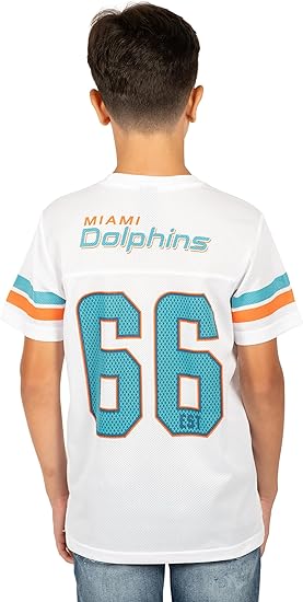 Ultra Game NFL Miami Dolphins Youth Mesh Vintage Jersey Tee Shirt|Miami Dolphins