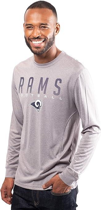 Ultra Game NFL Los Angeles Rams Mens Active Quick Dry Long Sleeve T-Shirt|Los Angeles Rams - UltraGameShop