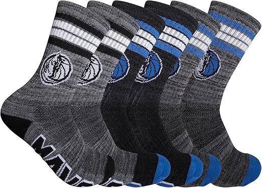 Ultra Game NBA Dallas Mavericks Boys Athletic Cushioned Secure Fit Team Crew Socks|Dallas Mavericks - UltraGameShop