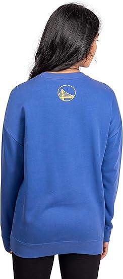 Ultra Game NBA Women's Golden State Warriors Extra Soft Fleece Distressed Oversized Pullover Sweatshirt | Golden State Warriors - UltraGameShop