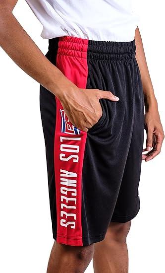 Ultra Game NBA Los Angeles Clippers Warriors Men's Active Soft Workout Basketball Training Shorts| Los Angeles Clippers - UltraGameShop