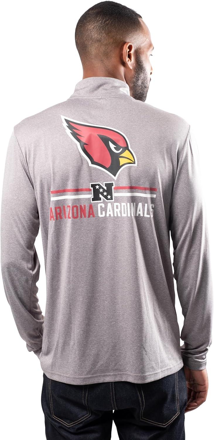 Ultra Game NFL Arizona Cardinals Mens Super Soft Quarter Zip Long Sleeve T-Shirt|Arizona Cardinals - UltraGameShop