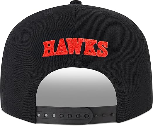 Ultra Game NBA Official Men's Twill Snap Back Ultimate Baseball Cap Hat - Unisex, Atlanta Hawks, Black, 1SIZE|Atlanta Hawks