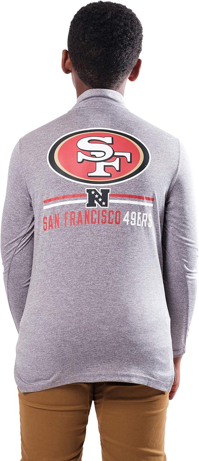 Ultra Game NFL San Francisco 49ers Youth Super Soft Quarter Zip Long Sleeve T-Shirt|San Francisco 49ers - UltraGameShop