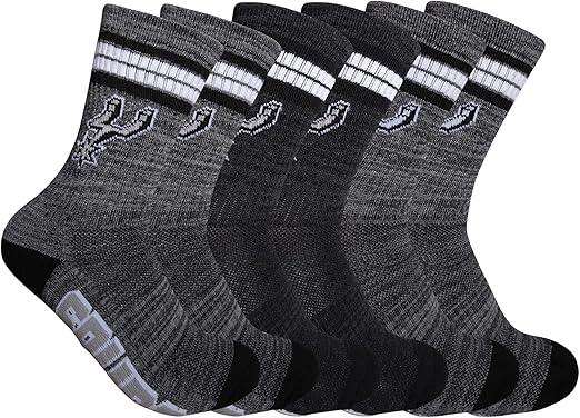 Ultra Game NBA San Antonio Spurs Boys Athletic Cushioned Secure Fit Team Crew Socks|San Antonio Spurs - UltraGameShop