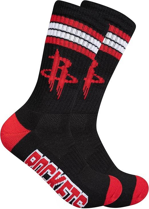 Ultra Game NBA Official Men’s Athletic Cushioned Secure Fit Team Crew Socks - 3 Pack - Unisex, Houston Rockets, Assorted, M6-12|Houston Rockets