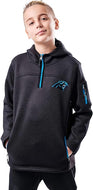 Ultra Game NFL Carolina Panthers Youth Extra Soft Fleece Quarter Zip Pullover Hoodie Sweartshirt|Carolina Panthers
