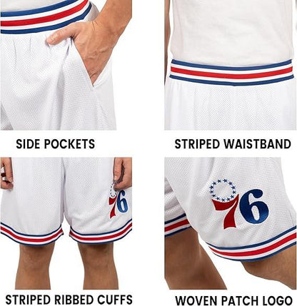 Ultra Game NBA Philadelphia 76ers Official Men's Showtime Active Basketball Training Shorts|Philadelphia 76ers - UltraGameShop