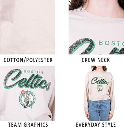 Ultra Game NBA Boston Celtics Women's Super-Soft Crop Top Shirt|Boston Celtics - UltraGameShop