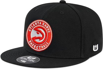 Ultra Game NBA Official Men's Twill Snap Back Ultimate Baseball Cap Hat - Unisex, Atlanta Hawks, Black, 1SIZE|Atlanta Hawks