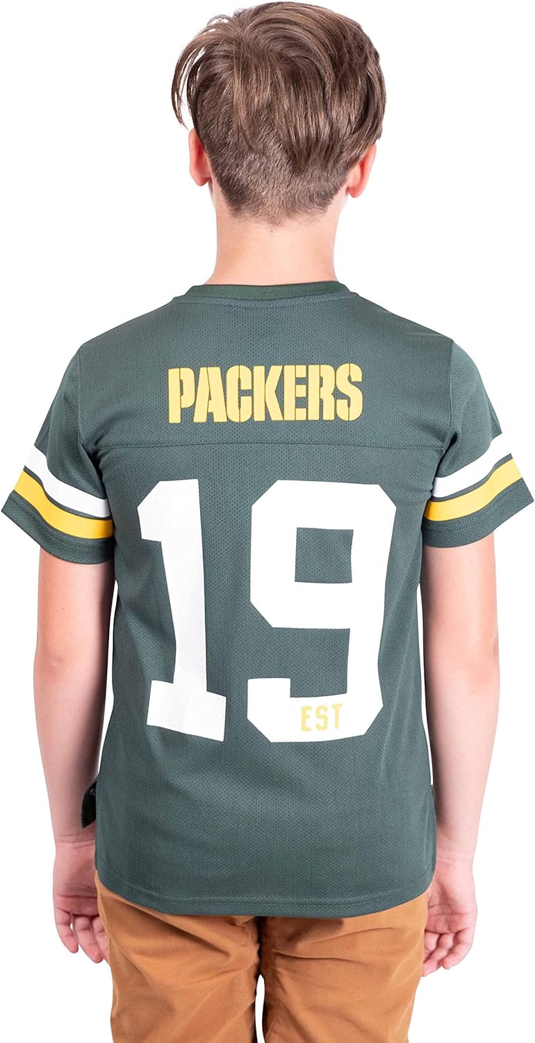 Ultra Game NFL Green Bay Packers Youth Soft Mesh Vintage Jersey T-Shirt|Green Bay Packers