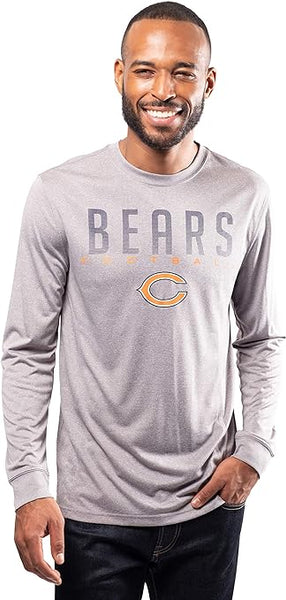 Ultra Game NFL Chicago Bears Mens Active Quick Dry Long Sleeve T-Shirt|Chicago Bears