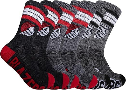 Ultra Game NBA Portland Trail Blazers Boys Athletic Cushioned Secure Fit Team Crew Socks|Portland Trail Blazers - UltraGameShop