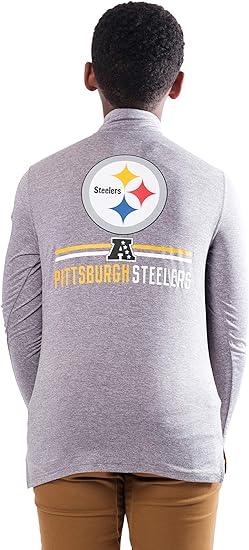 Ultra Game NFL Pittsburgh Steelers Youth Super Soft Quarter Zip Long Sleeve T-Shirt|Pittsburgh Steelers - UltraGameShop