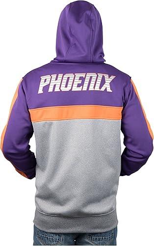 Ultra Game NBA Phoenix Suns Men's Contrast Back Cut Full Zip Hoodie Sweatshirt|Phoenix Suns - UltraGameShop