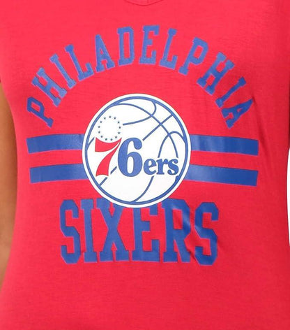 Ultra Game NBA Official Women's Relaxed Short Sleeve T-Shirt, Philadelphia 76ers, Team Color|Philadelphia 76ers