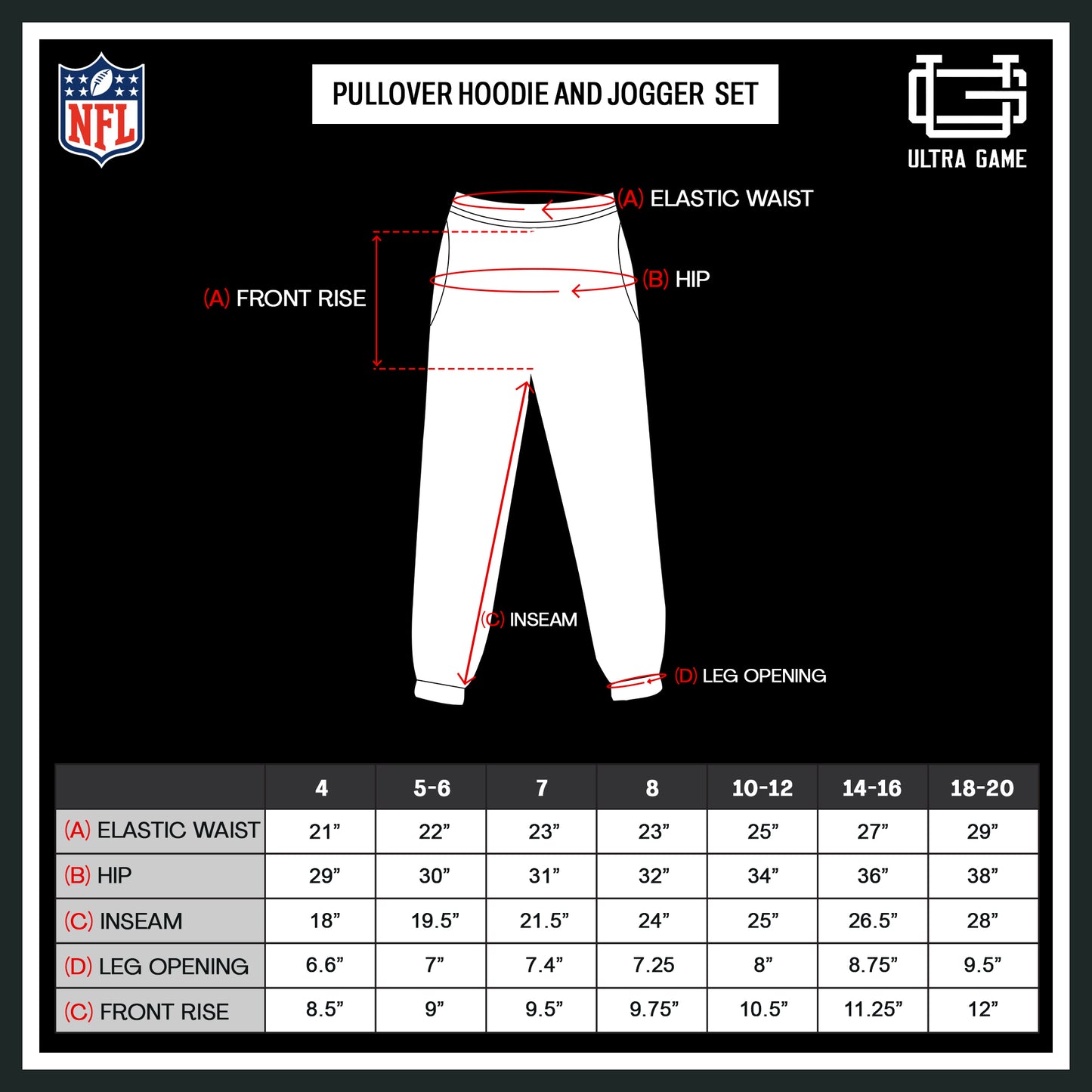 Ultra Game NFL Official Youth Super Soft Jogger & Hoodie Sweatshirt Set, Las Vegas Raiders, Team Color|Las Vegas Raiders