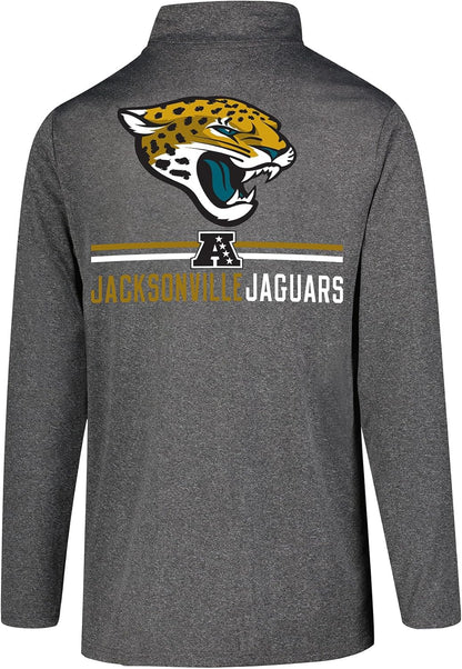 Ultra Game NFL Official Adults Super Soft Quarter Zip Long Sleeve T-Shirt - Unisex Jacksonville Jaguars|Jacksonville Jaguars