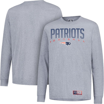 Ultra Game NFL Official Adults Super Soft Game Day Long Sleeve T-Shirt - Unisex, New England Patriots, Heather Charcoal 24|New England Patriots