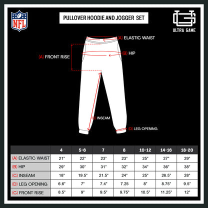 Ultra Game NFL Official Youth Super Soft Jogger & Hoodie Sweatshirt Set, New England Patriots, Team Color|New England Patriots