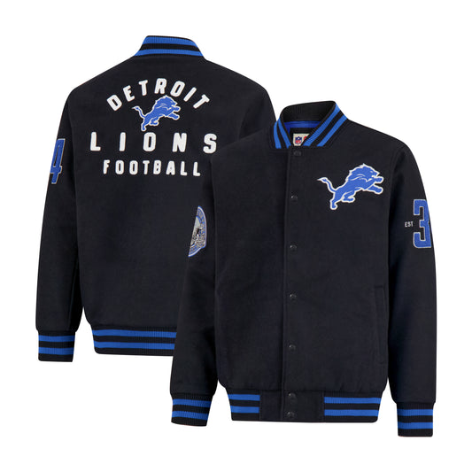 Ultra Game NFL Official Adults Classic Varsity Coaches Jacket Coat - Unisex, Detroit Lions, Team Color|Detroit Lions