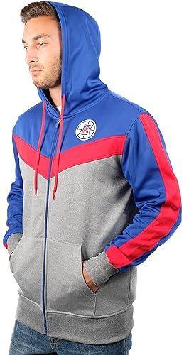 Ultra Game NBA Los Angeles Clippers Men's Contrast Back Cut Full Zip Hoodie Sweatshirt|Los Angeles Clippers - UltraGameShop