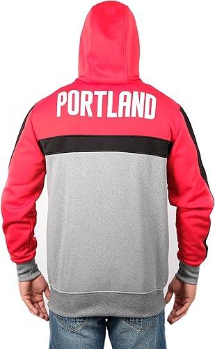 Ultra Game NBA Portland Trail Blazers Men's Contrast Back Cut Full Zip Hoodie Sweatshirt|Portland Trail Blazers - UltraGameShop