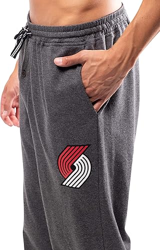 Ultra Game Men's NBA Official Sleepwear Super Soft Pajama Loungewear Pants, Portland Trail Blazers, Heather Charcoal 23|Portland Trail Blazers