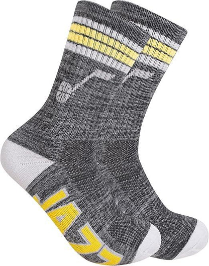 Ultra Game NBA Official Youth Athletic Cushioned Secure Fit Team Crew Socks, Utah Jazz, Assorted, Y9-11|Utah Jazz