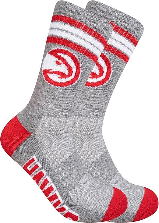 Ultra Game NBA Official Men’s Athletic Cushioned Secure Fit Team Crew Socks - 3 Pack - Unisex, Atlanta Hawks, Assorted, M6-12|Atlanta Hawks