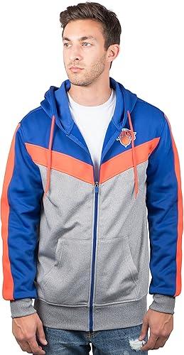 Ultra Game NBA New York Knicks Men's Contrast Back Cut Full Zip Hoodie Sweatshirt|New York Knicks - UltraGameShop