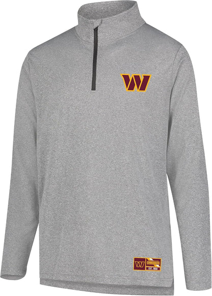 Ultra Game NFL Official Adults Super Soft Quarter Zip Long Sleeve T-Shirt - Unisex|Washington Commanders