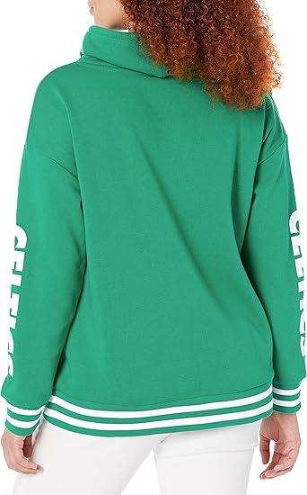 Ultra Game NBA Women's Boston Celtics Super Soft Pullover Hoodie Funnel Sweatshirt | Boston Celtics - UltraGameShop