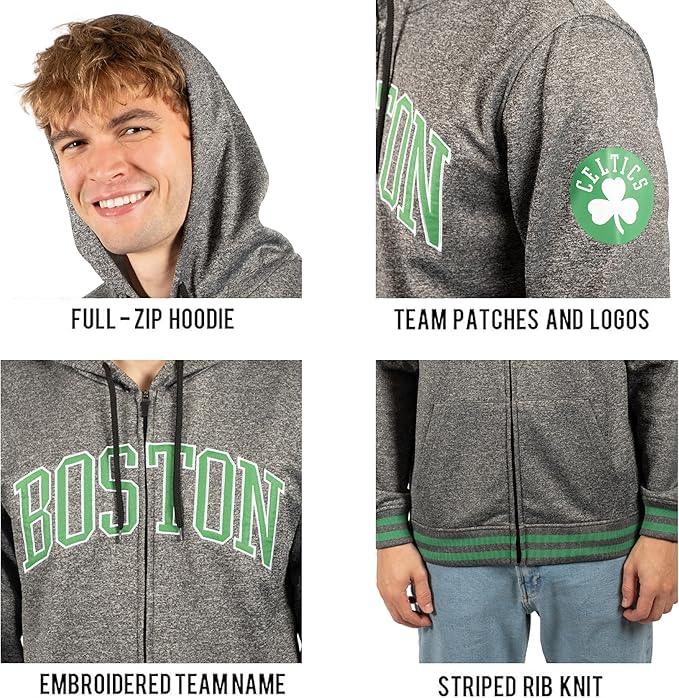 Ultra Game NBA Boston Celtics Men's MVP Super Soft Full Zip Hoodie Sweatshirt|Boston Celtics - UltraGameShop