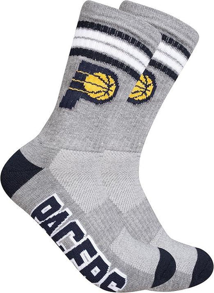 Ultra Game NBA Official Men’s Athletic Cushioned Secure Fit Team Crew Socks - 3 Pack - Unisex, Indiana Pacers, Assorted, M6-12|Indiana Pacers