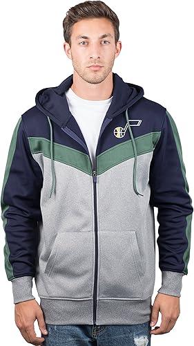 Ultra Game NBA Utah Jazz Men's Contrast Back Cut Full Zip Hoodie Sweatshirt|Utah Jazz - UltraGameShop