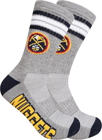 Ultra Game NBA Official Men’s Athletic Cushioned Secure Fit Team Crew Socks - 3 Pack - Unisex, Denver Nuggets, Assorted, M6-12|Denver Nuggets