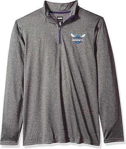 Ultra Game NBA Charlotte Hornets Men's Quarter Zip Long Sleeve Pullover T-Shirt|Charlotte Hornets - UltraGameShop