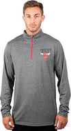 Ultra Game NBA Chicago Bulls Men's Quarter Zip Long Sleeve Pullover T-Shirt|Chicago Bulls - UltraGameShop
